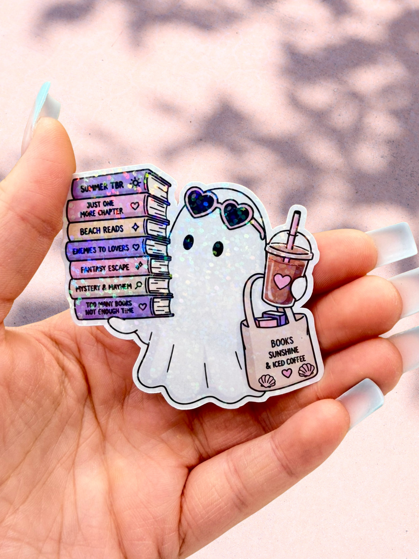 Book Stack Ghost Sticker | Summer Bookish Sticker