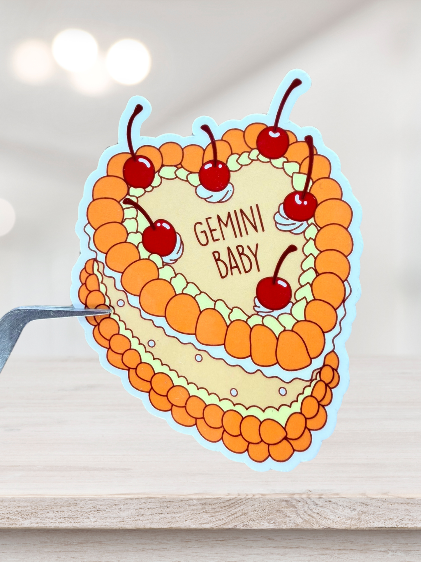 Gemini Birthday Cake Sticker | Astrology Sticker
