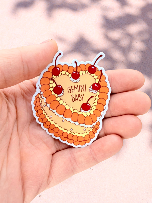 Gemini Birthday Cake Sticker | Astrology Sticker