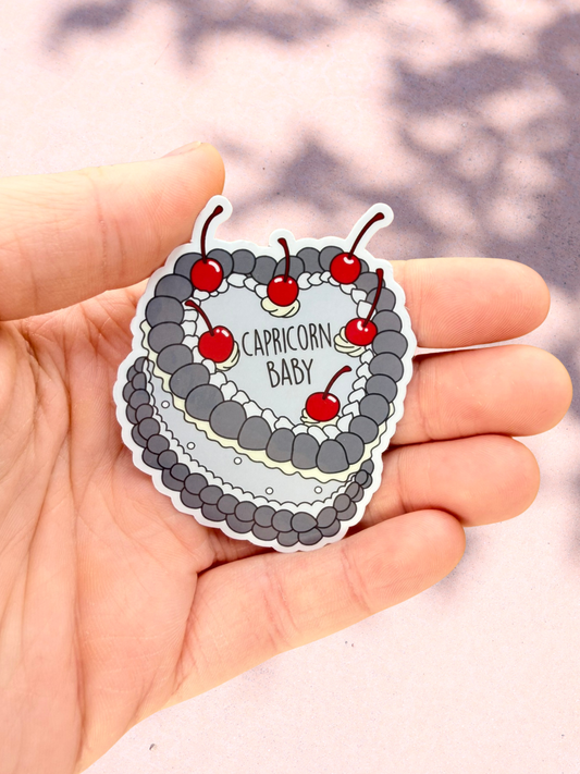 Capricorn Birthday Cake Sticker | Astrology Sticker