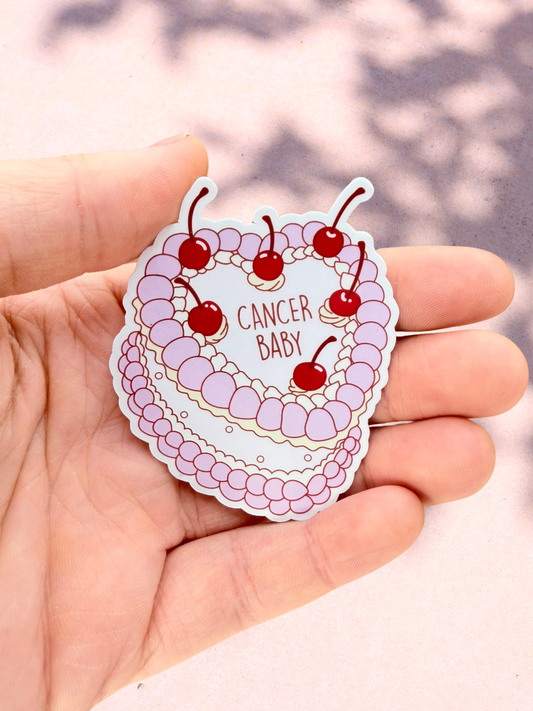 Cancer Birthday Cake Sticker | Astrology Sticker
