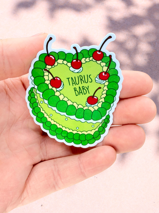 Taurus Birthday Cake Sticker | Astrology Sticker