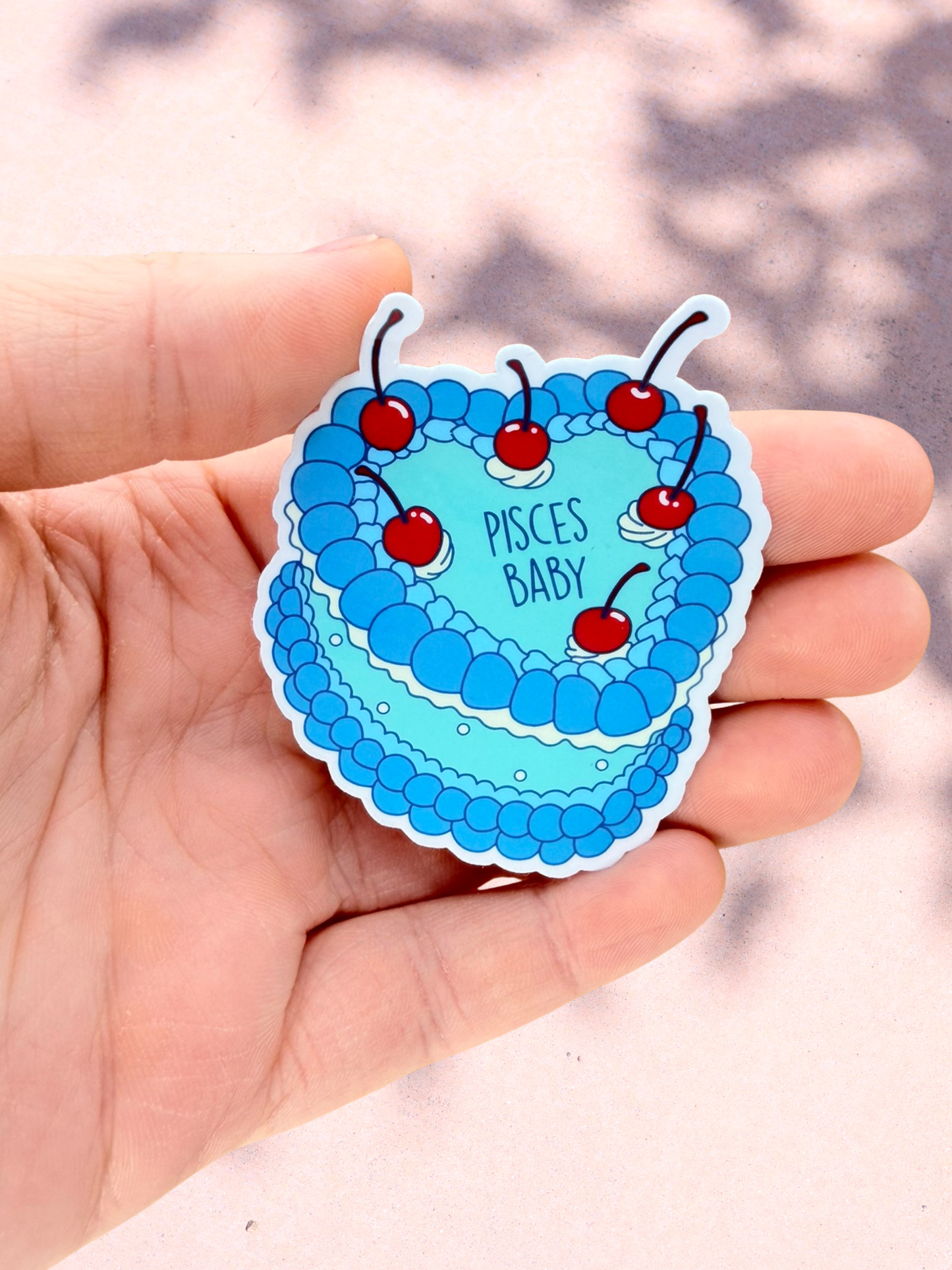 Pisces Birthday Cake Sticker | Astrology Sticker