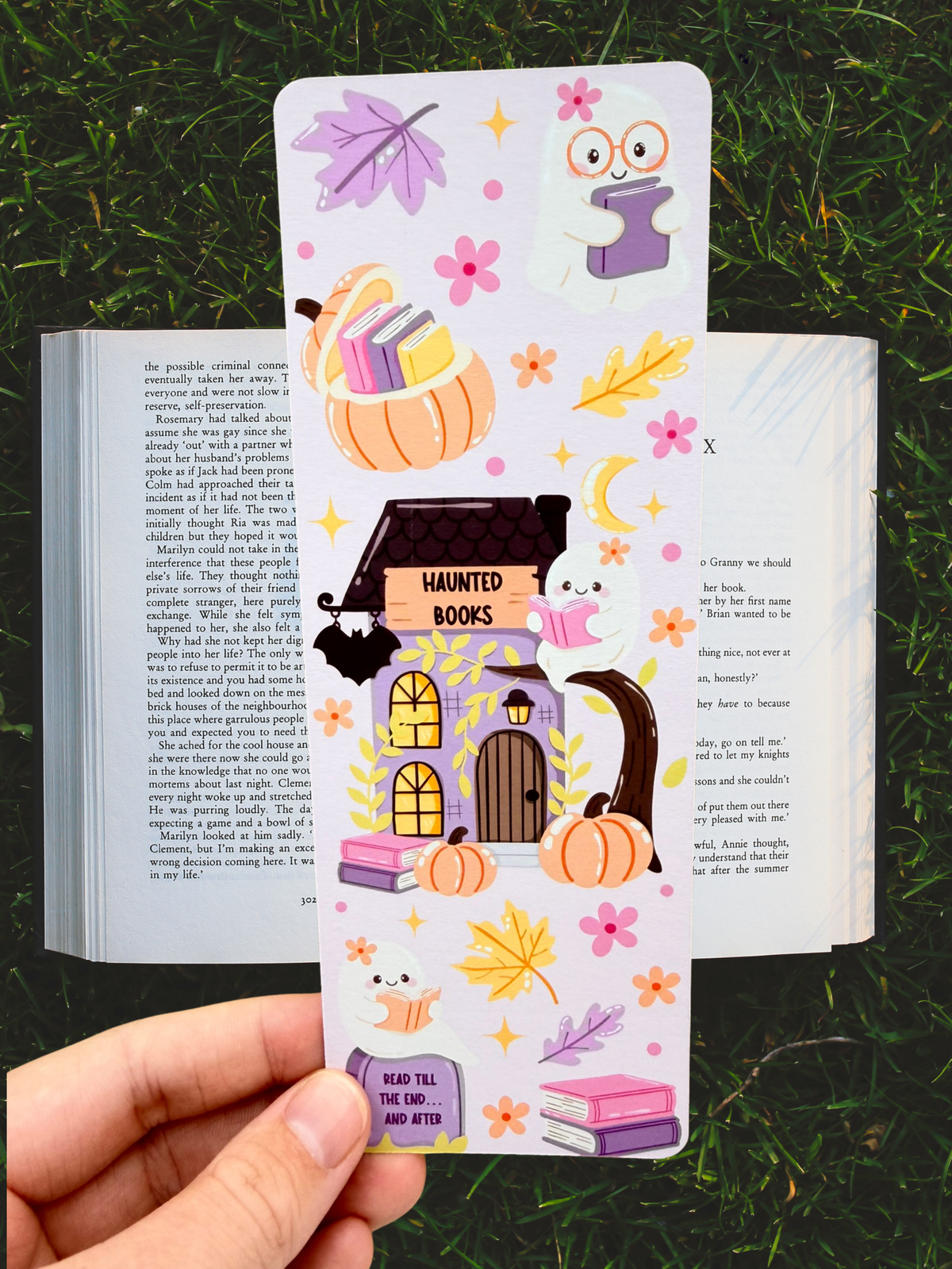 Haunted Books Bookmark | Cute Autumn Ghost Bookmark