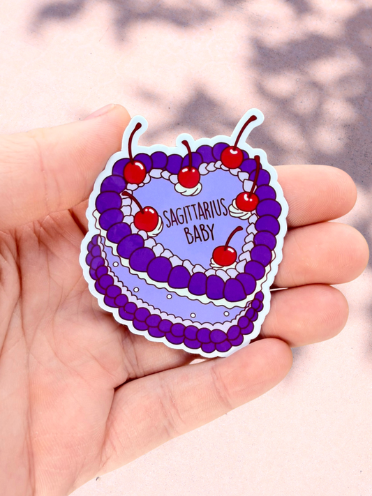 Sagittarius Birthday Cake Sticker | Astrology Sticker