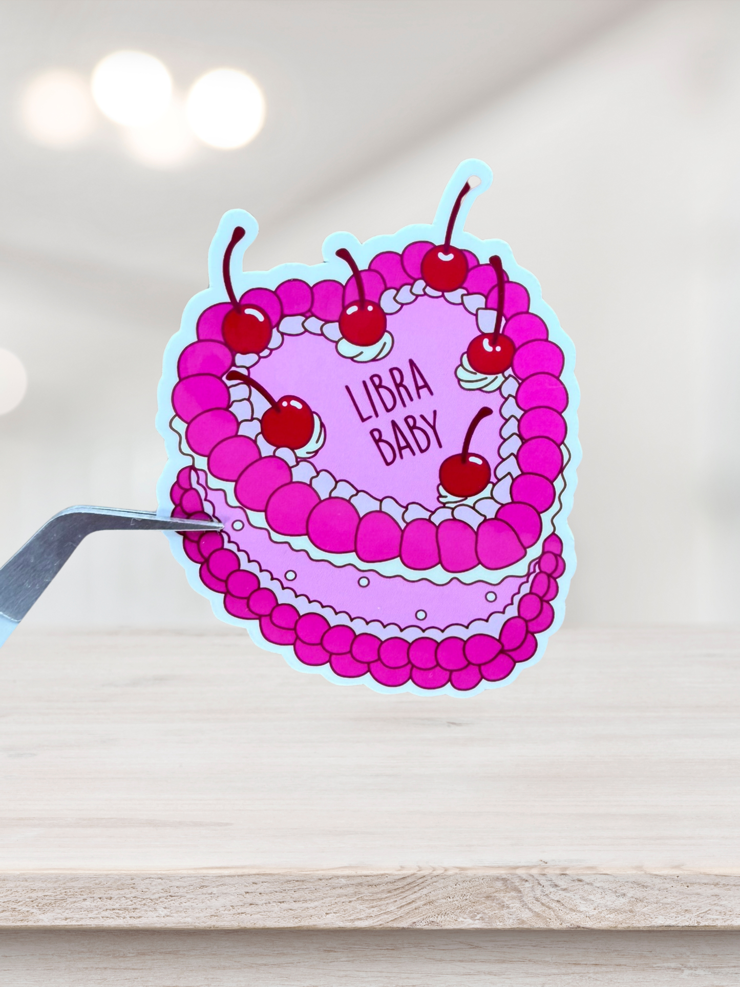 Libra Birthday Cake Sticker | Astrology Sticker