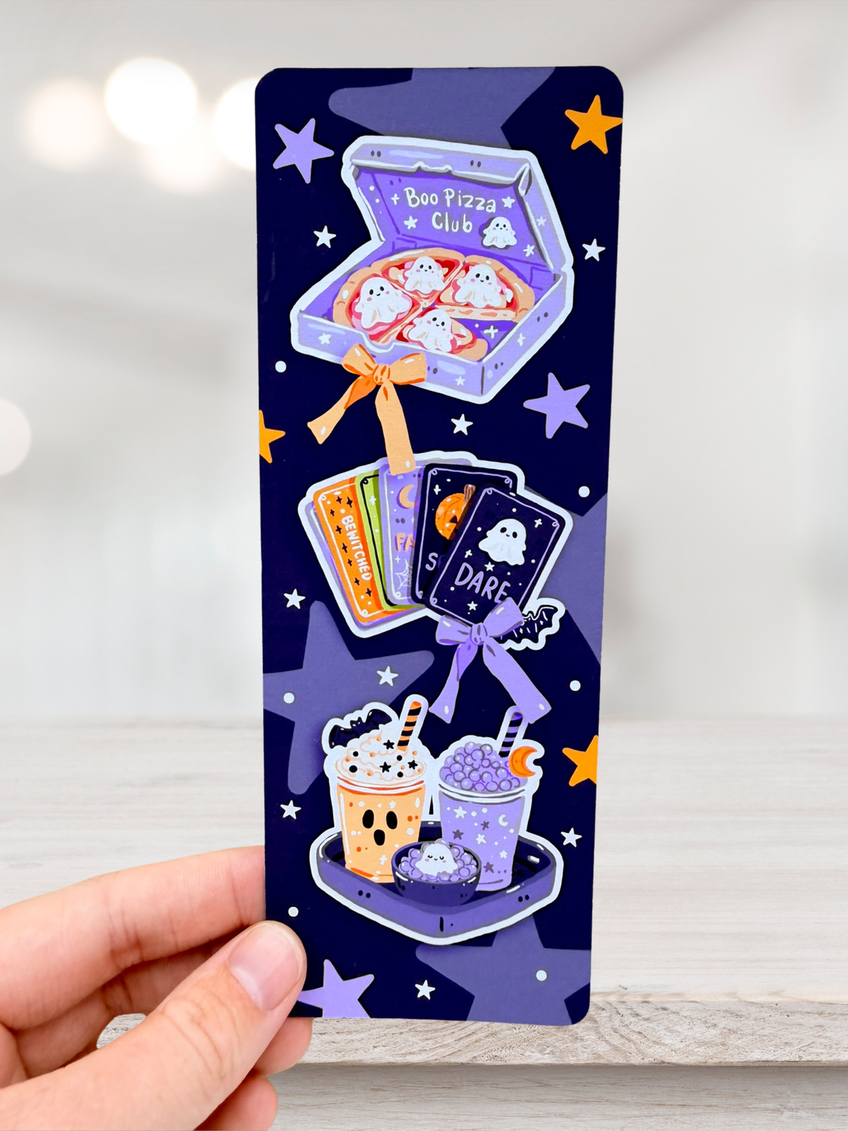 Boo Pizza Club Bookmark | Cute Halloween Bookmark