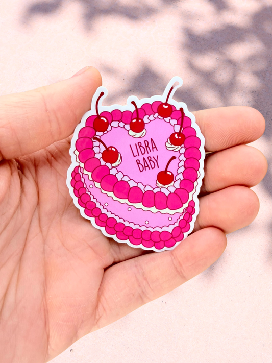 Libra Birthday Cake Sticker | Astrology Sticker