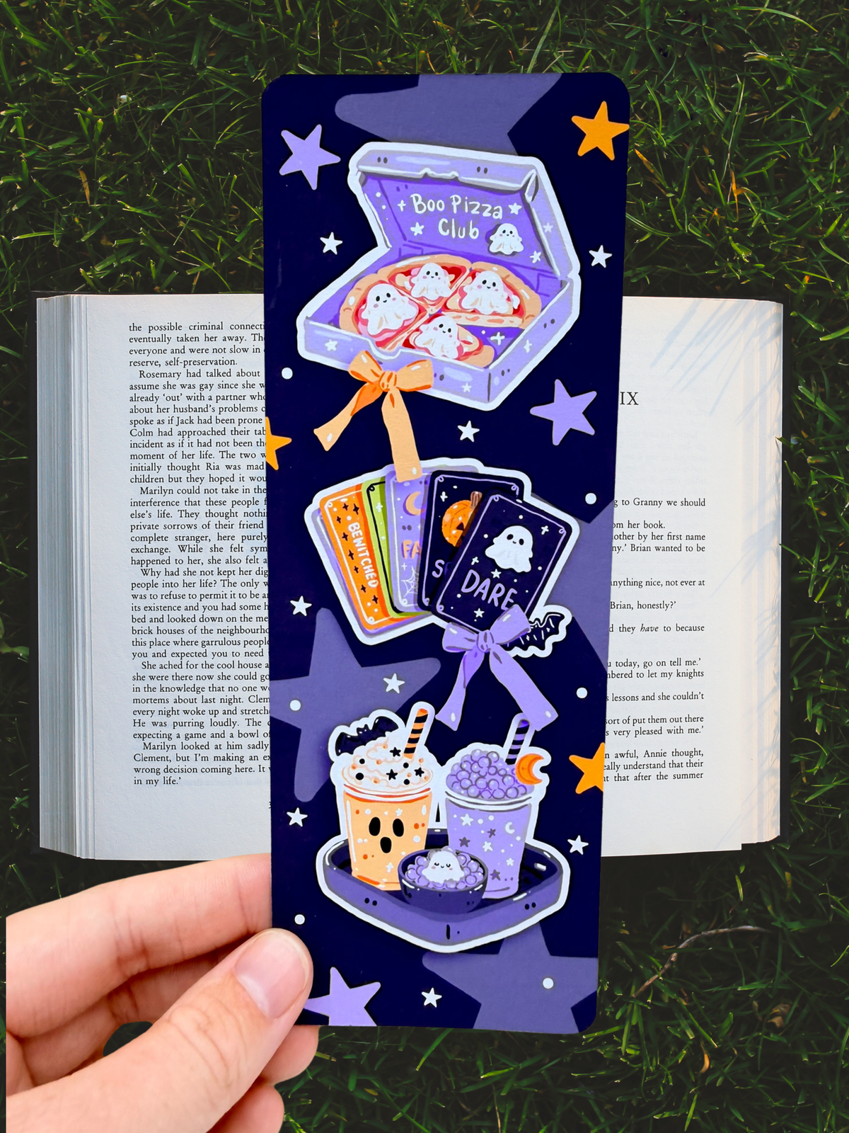 Boo Pizza Club Bookmark | Cute Halloween Bookmark