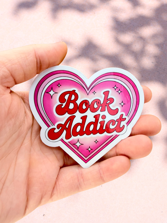 Book Addict Heart Sticker | Bookish Sticker