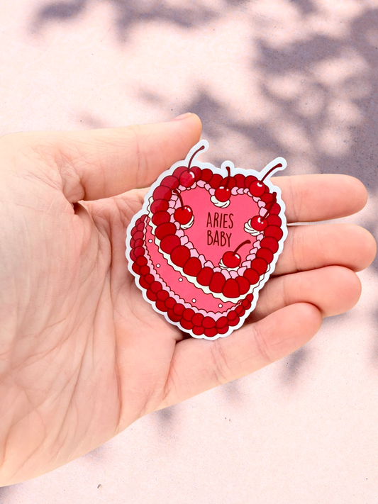 Aries Birthday Cake Sticker | Astrology Sticker