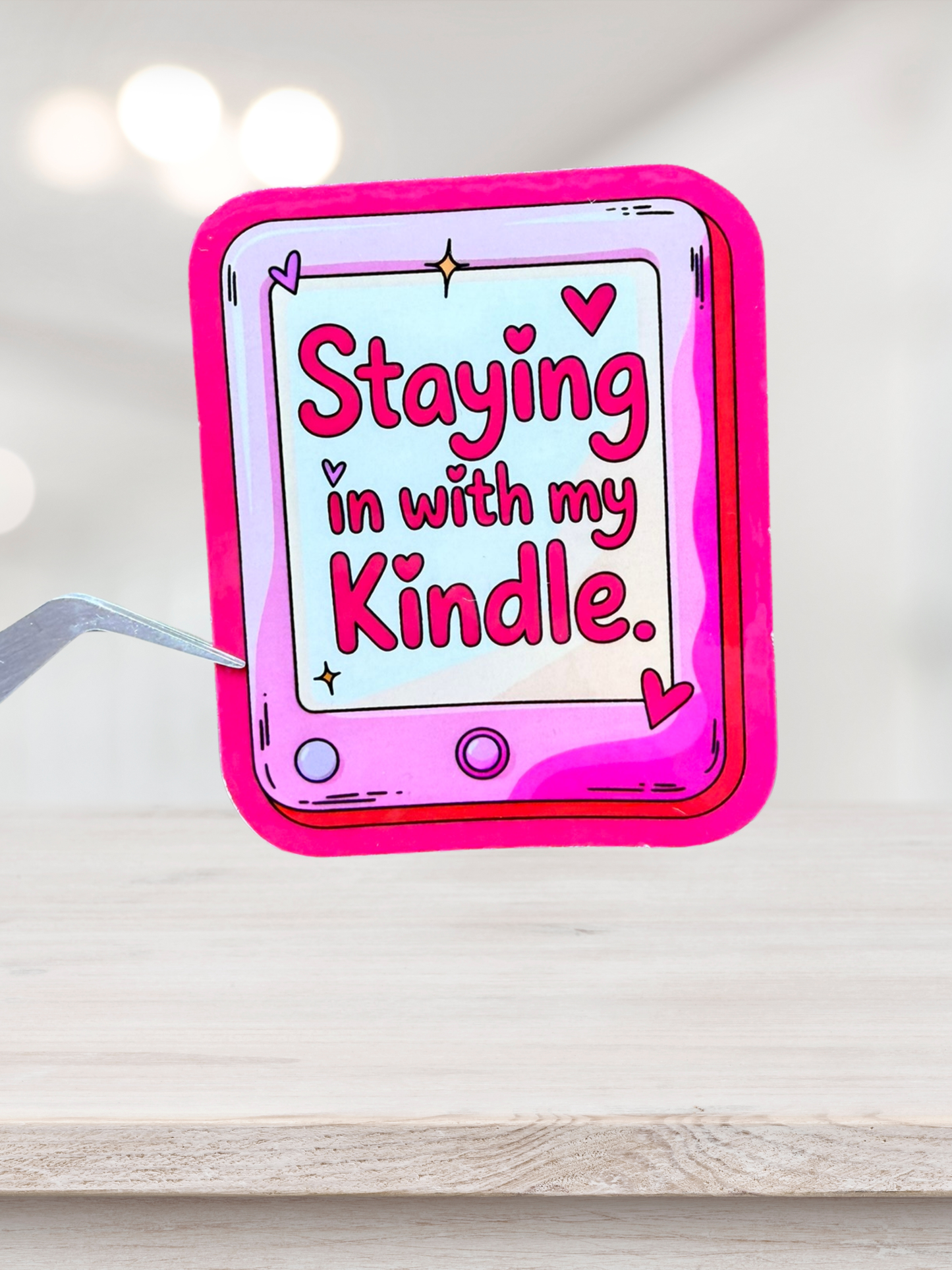 Staying In With My Kindle Sticker | Bookish Sticker