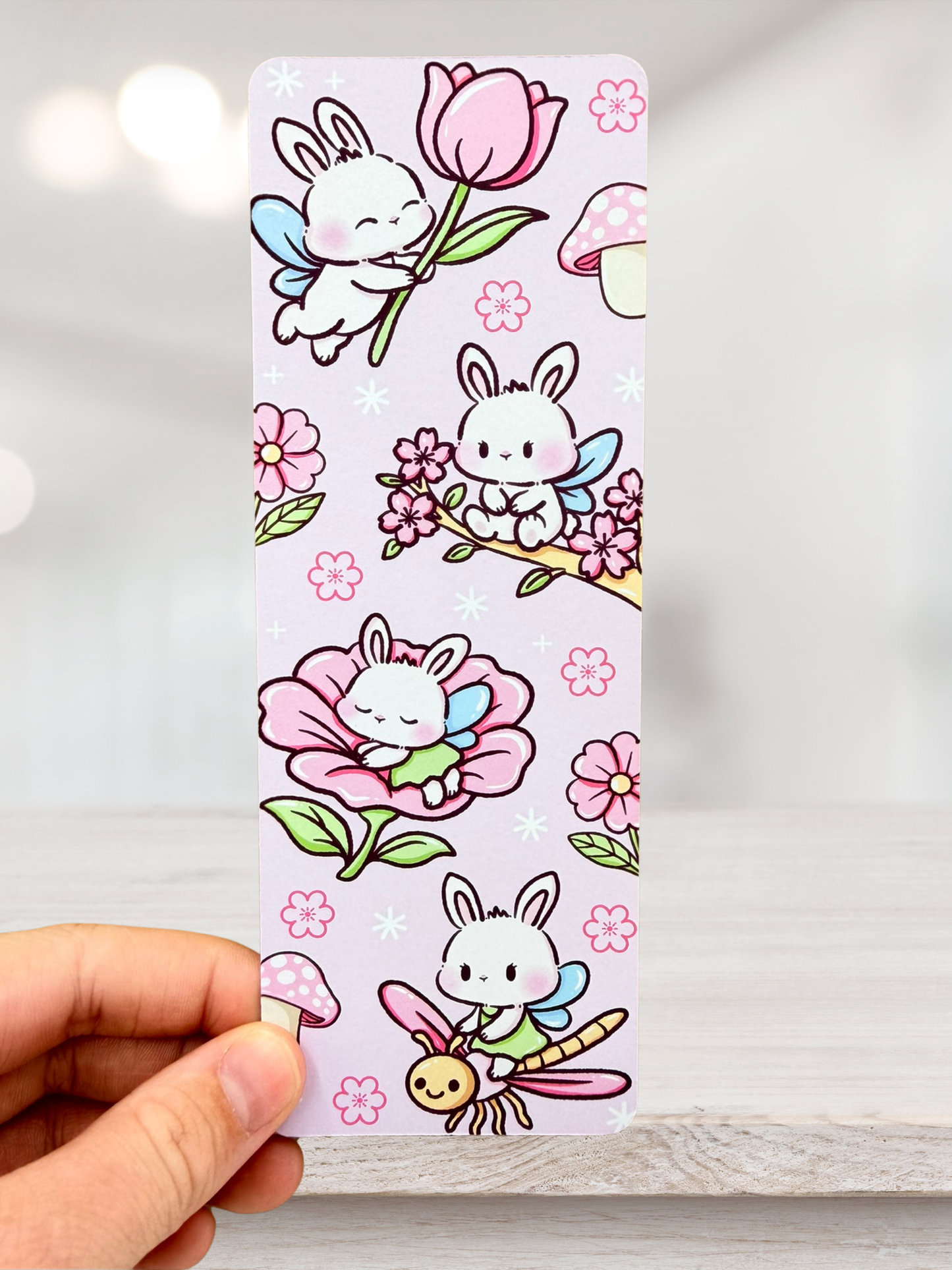 Bunny Fairy Garden | Whimsical Bookmark