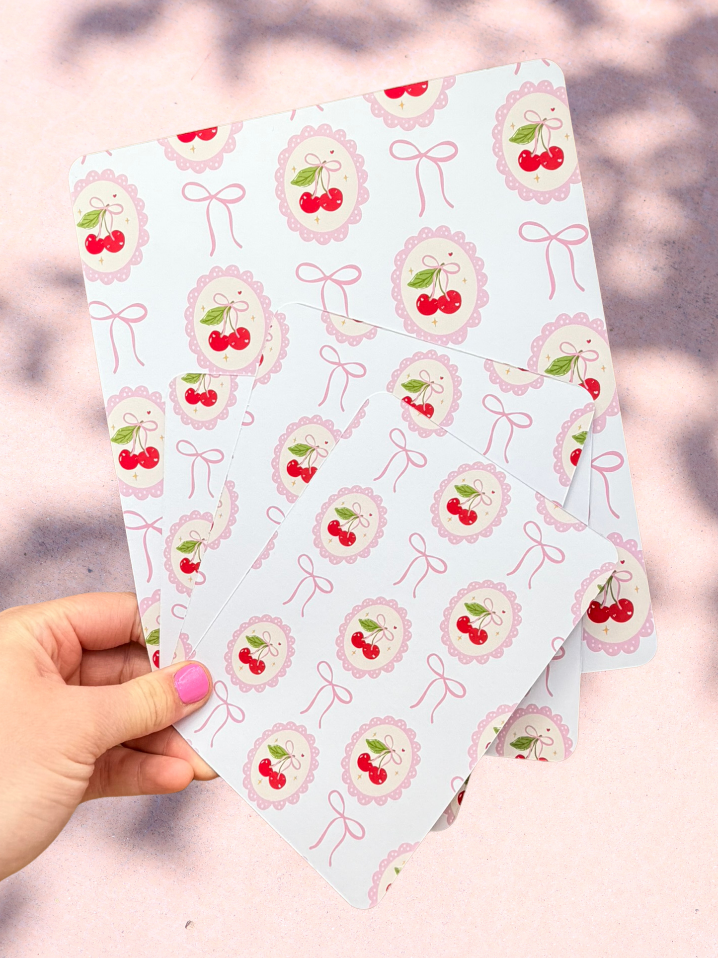 Cherry Bow Kindle Insert | Pink Cute Kindle Insert