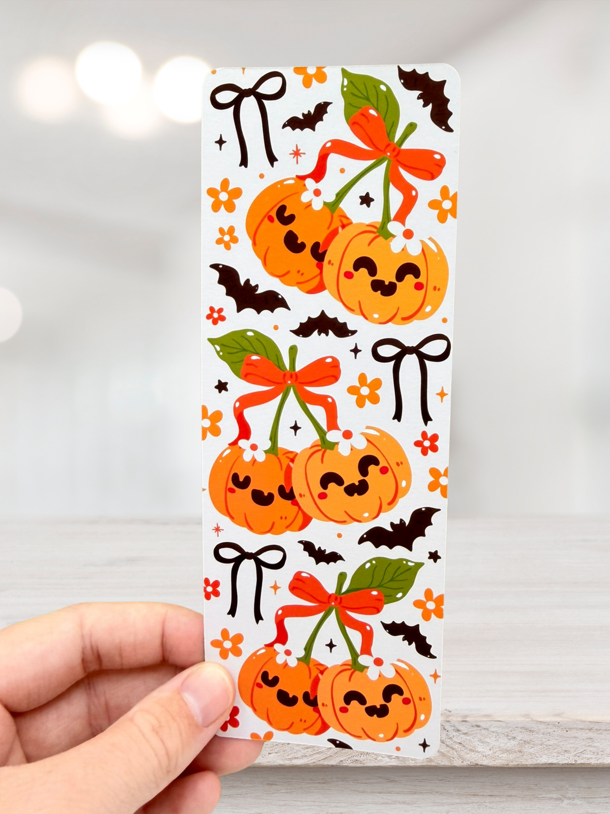 Pumpkin Bows Bookmark | Cute Halloween Bookmark
