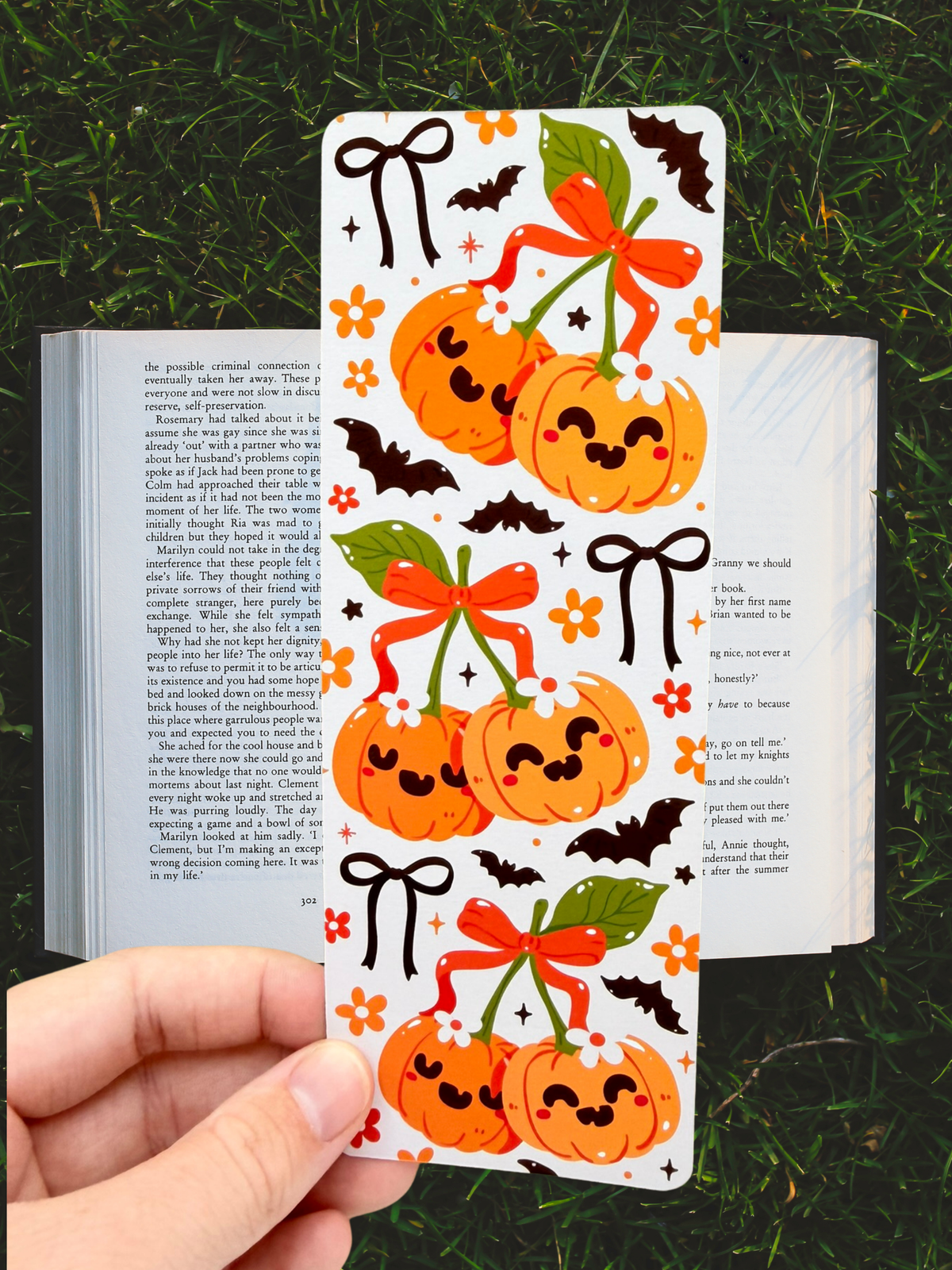 Pumpkin Bows Bookmark | Cute Halloween Bookmark