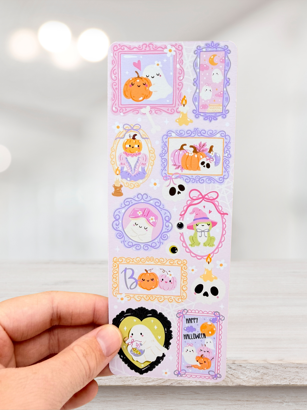 Pastel Haunted Portraits Bookmark | Cute Halloween Bookmark