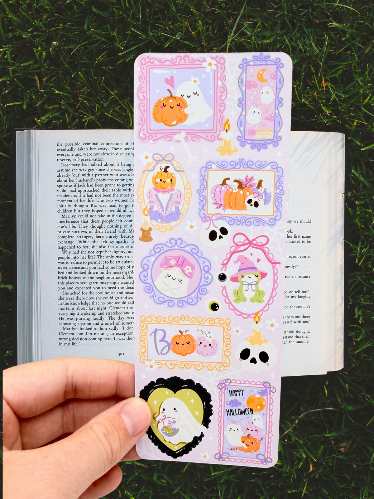 Pastel Haunted Portraits Bookmark | Cute Halloween Bookmark