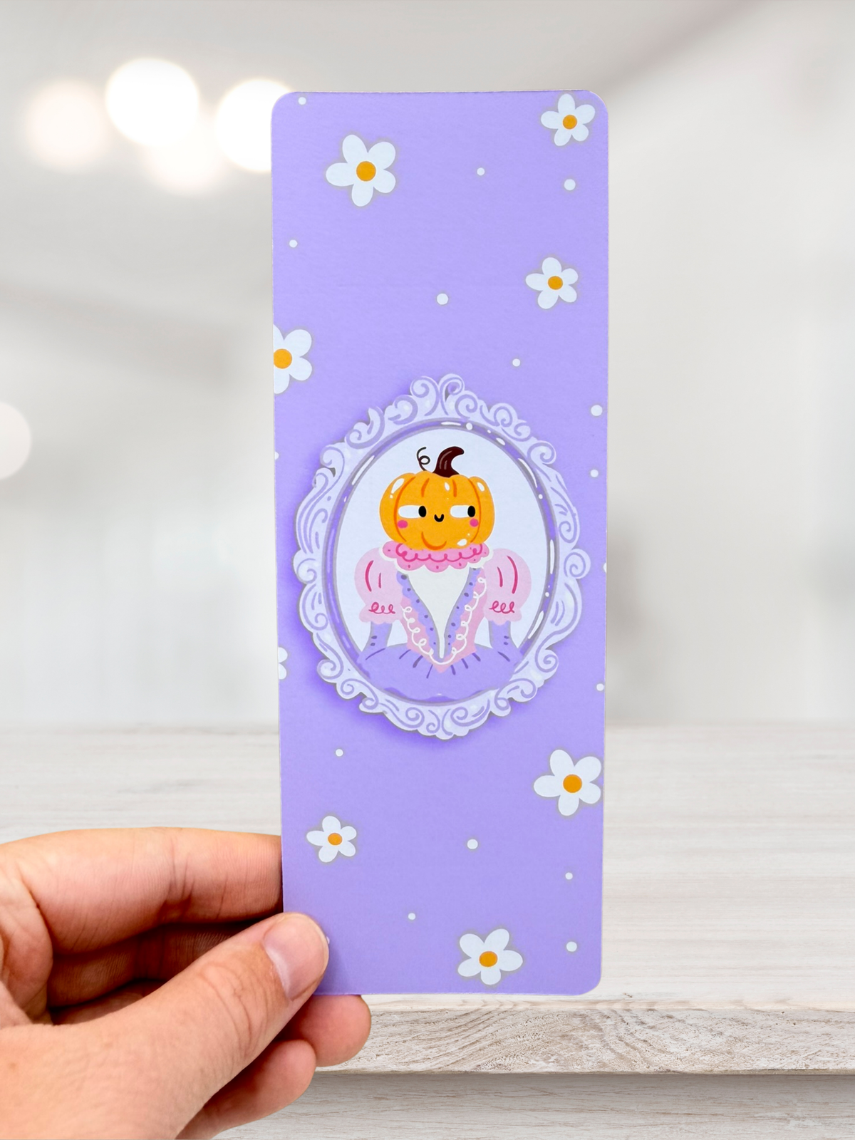 Pumpkin Portrait Bookmark | Cute Halloween Bookmark