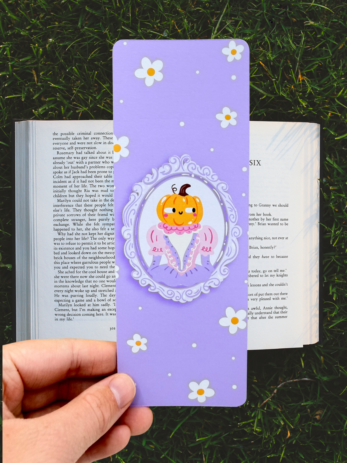 Pumpkin Portrait Bookmark | Cute Halloween Bookmark
