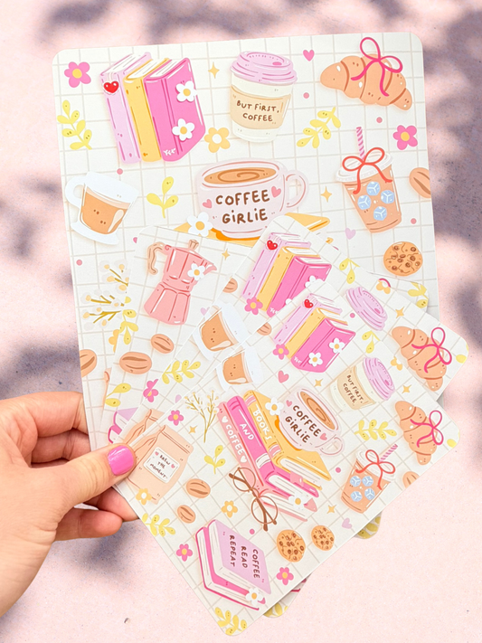 Coffee Girlie Kindle Insert | Coffee & Books Kindle Insert