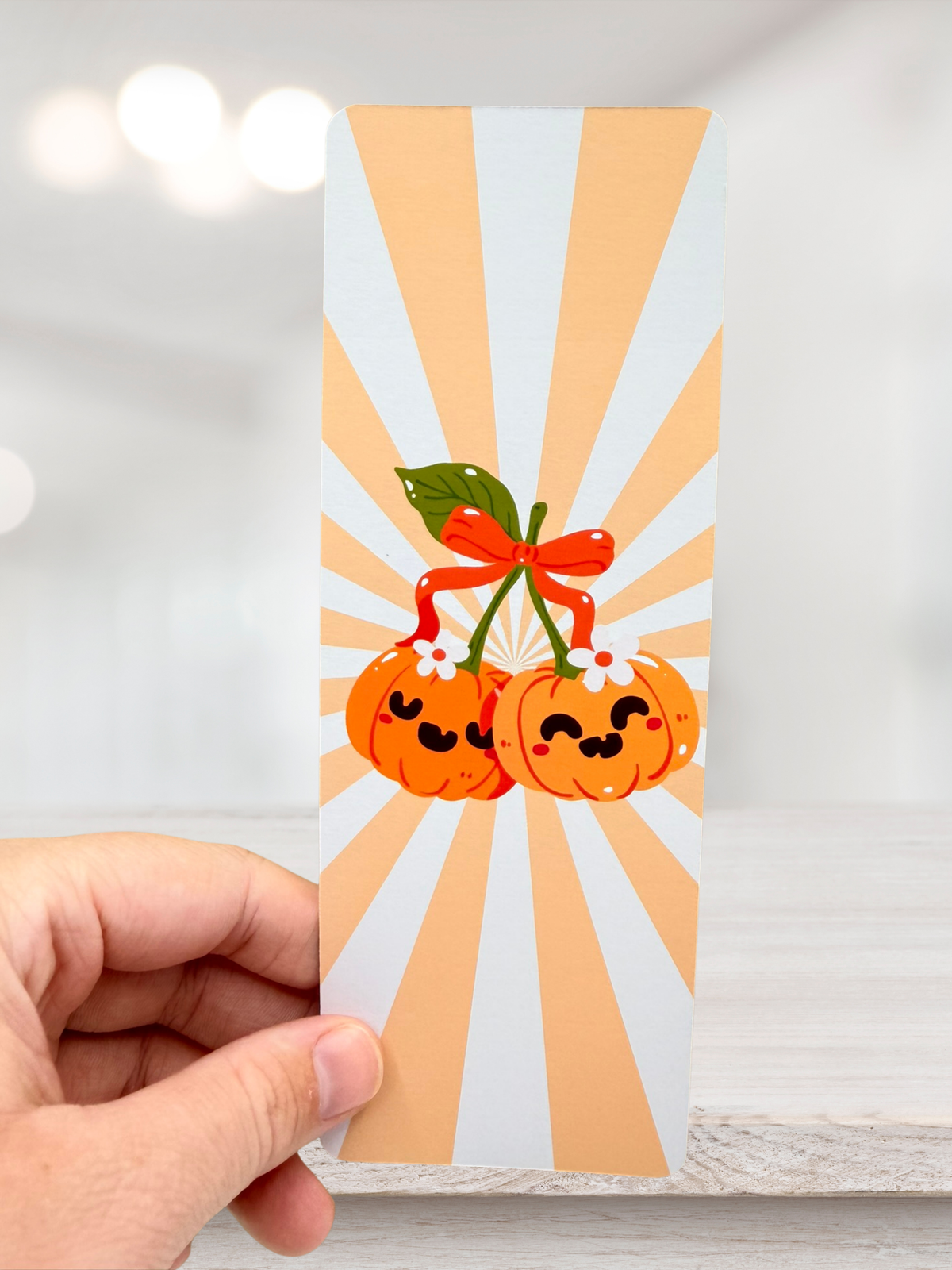 Pumpkin Bow Bookmark | Retro Halloween Bookmark