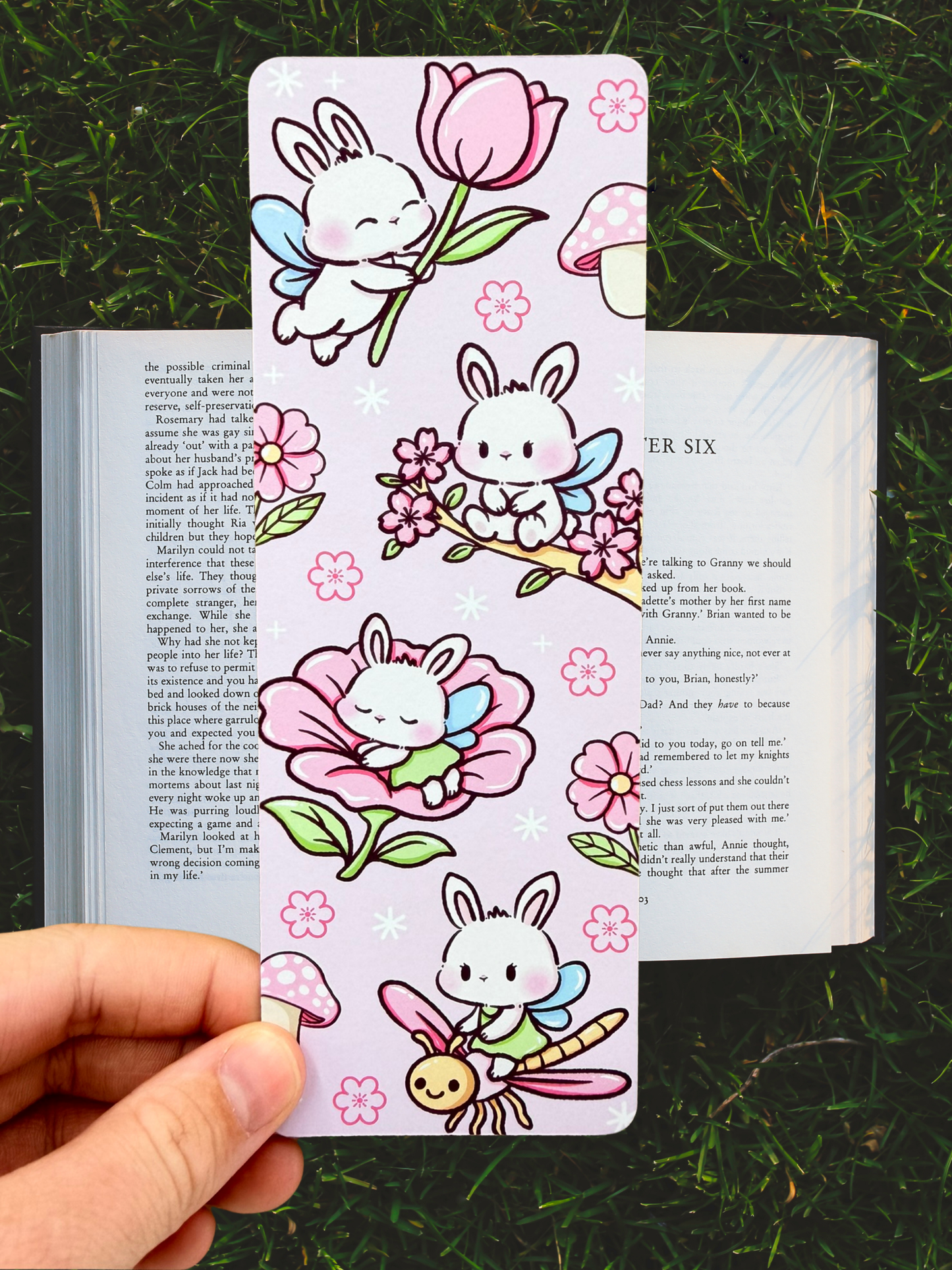 Bunny Fairy Garden | Whimsical Bookmark