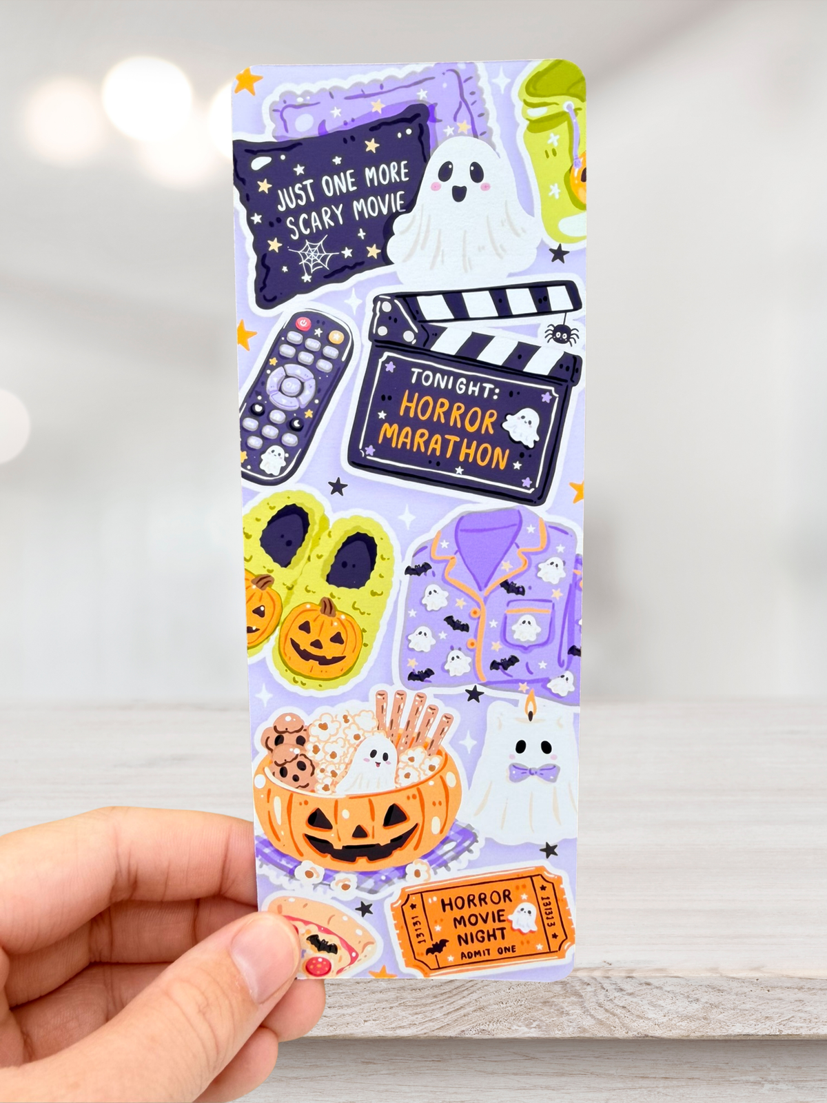 Horror Movie Night Bookmark | Cute Halloween Bookmark