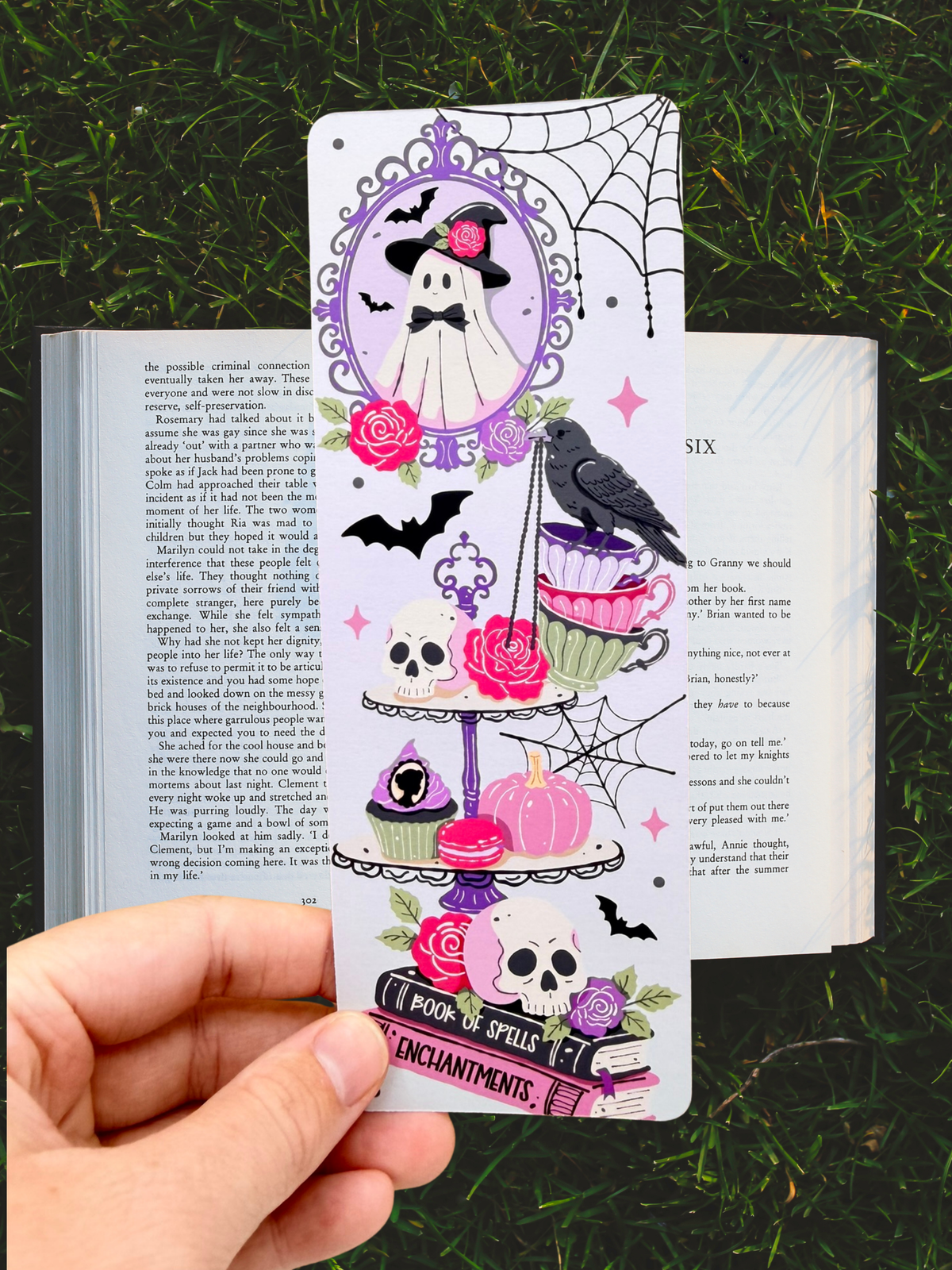 Gothic Tea Party Bookmark | Witchy Halloween Bookmark