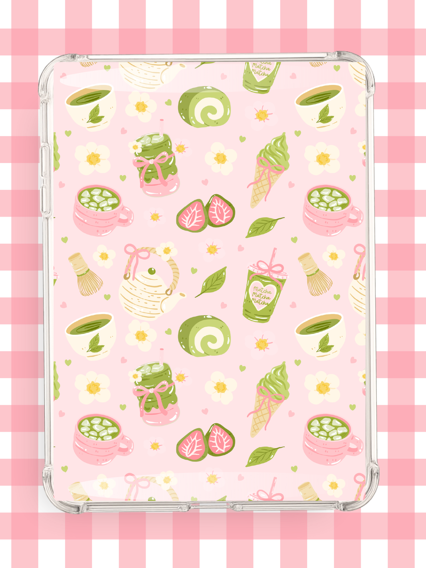 Pink Matcha Kindle Insert | Cute Matcha Kindle Insert