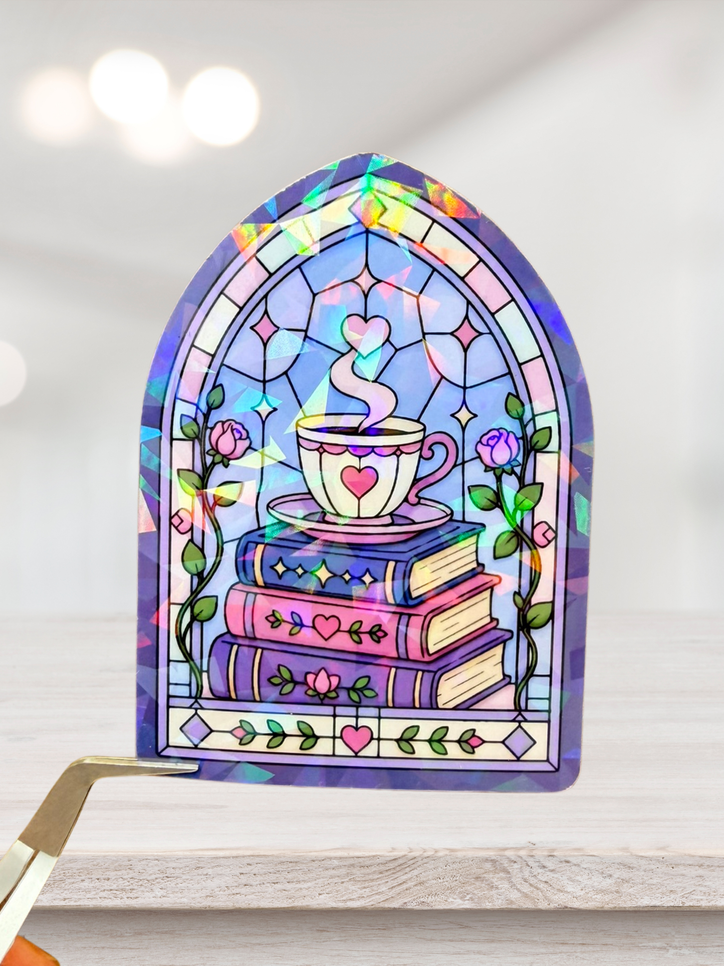 Books and Tea | Fleck Overlay Sticker