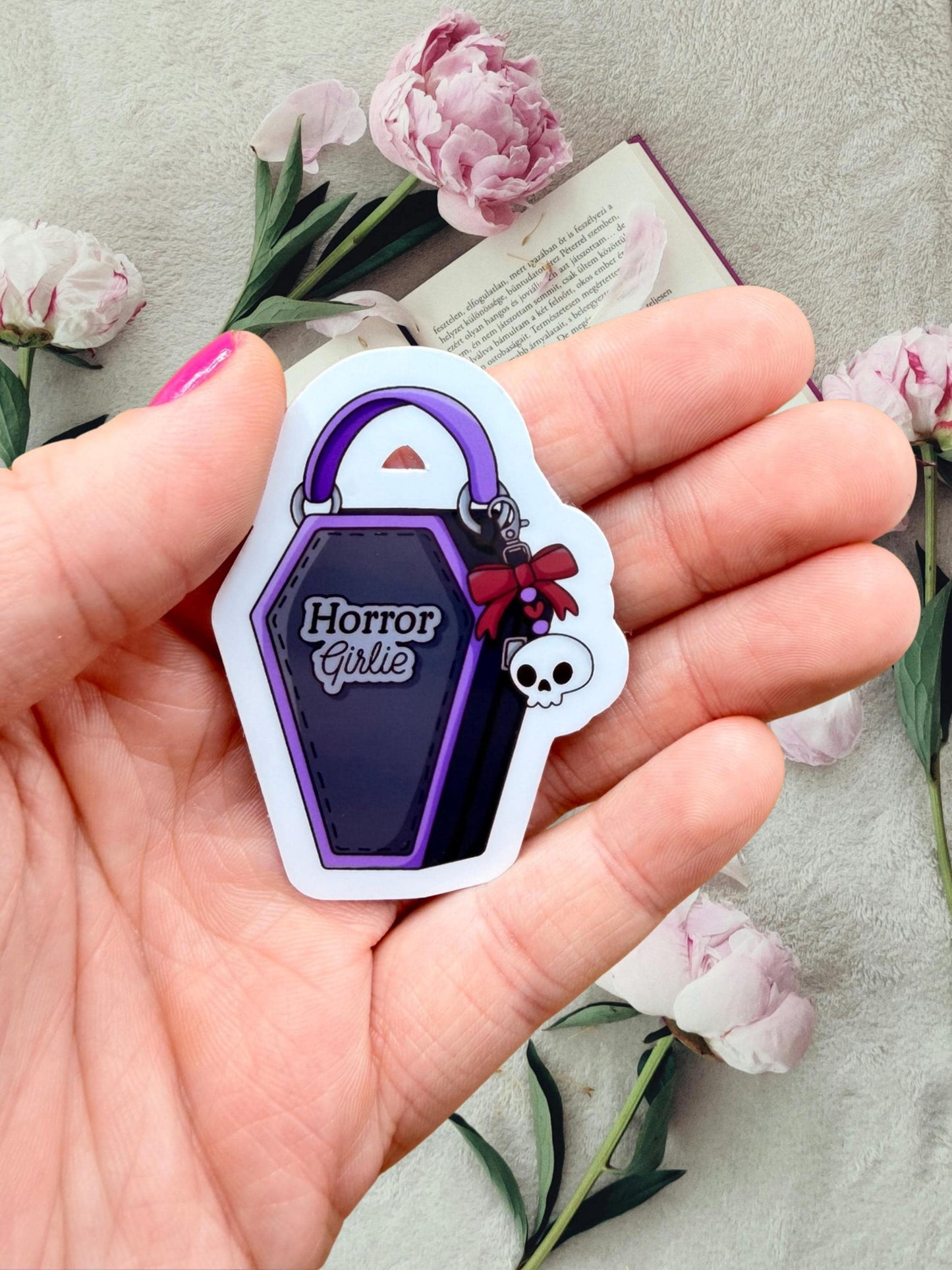 Horror Girlie Sticker | Gothic Bookish Sticker