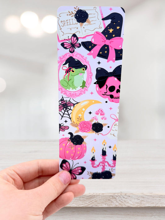Witchy Frog Bookmark | Pink Gothic Bookmark