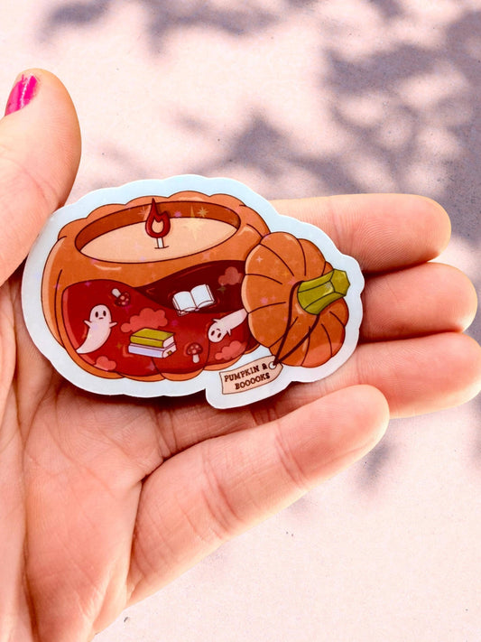 Pumpkin Ghost Jar Sticker | Ghost Pumpkin Sticker