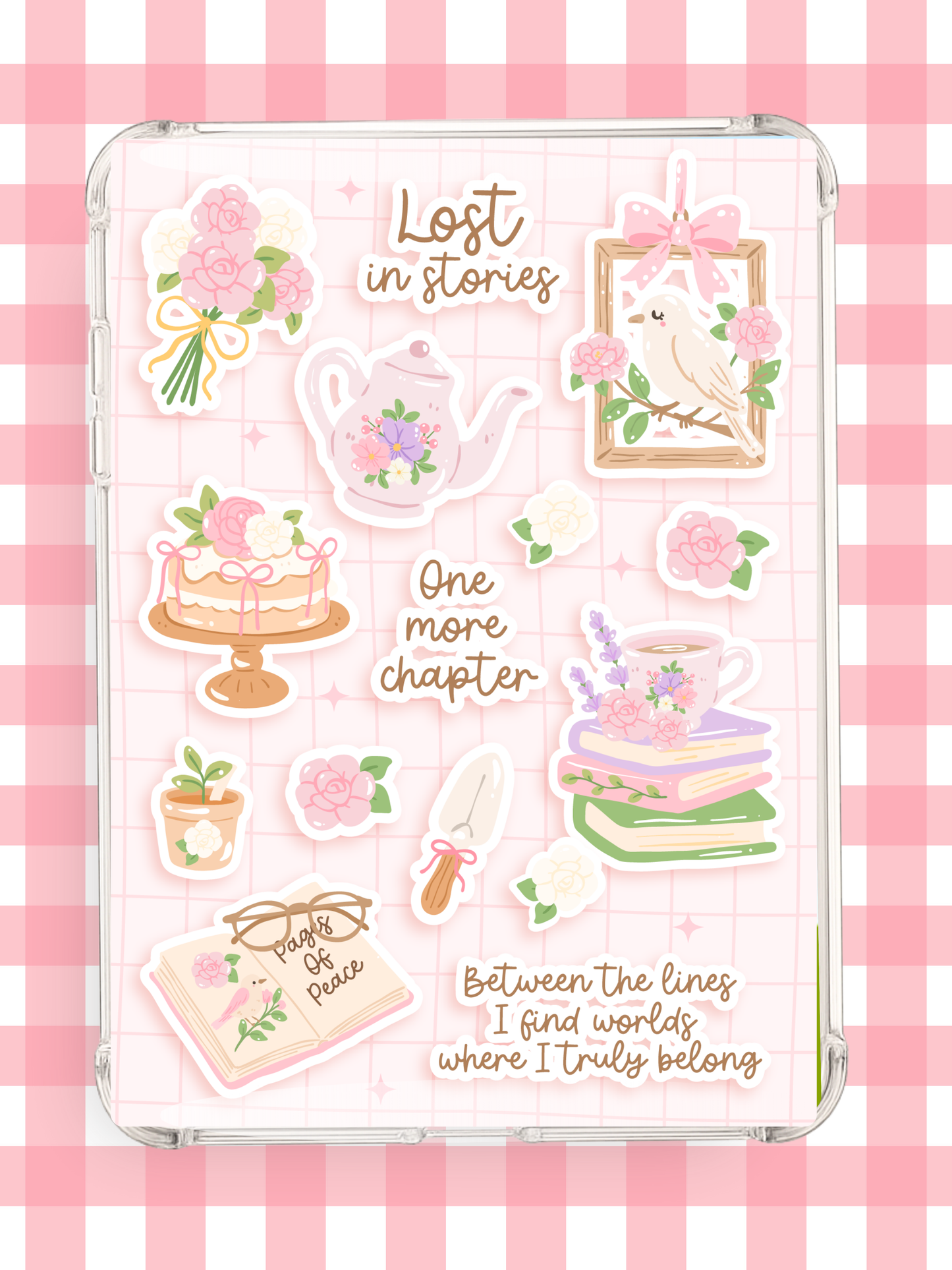 Lost In Stories Kindle Insert | Floral Bookish Kindle Insert
