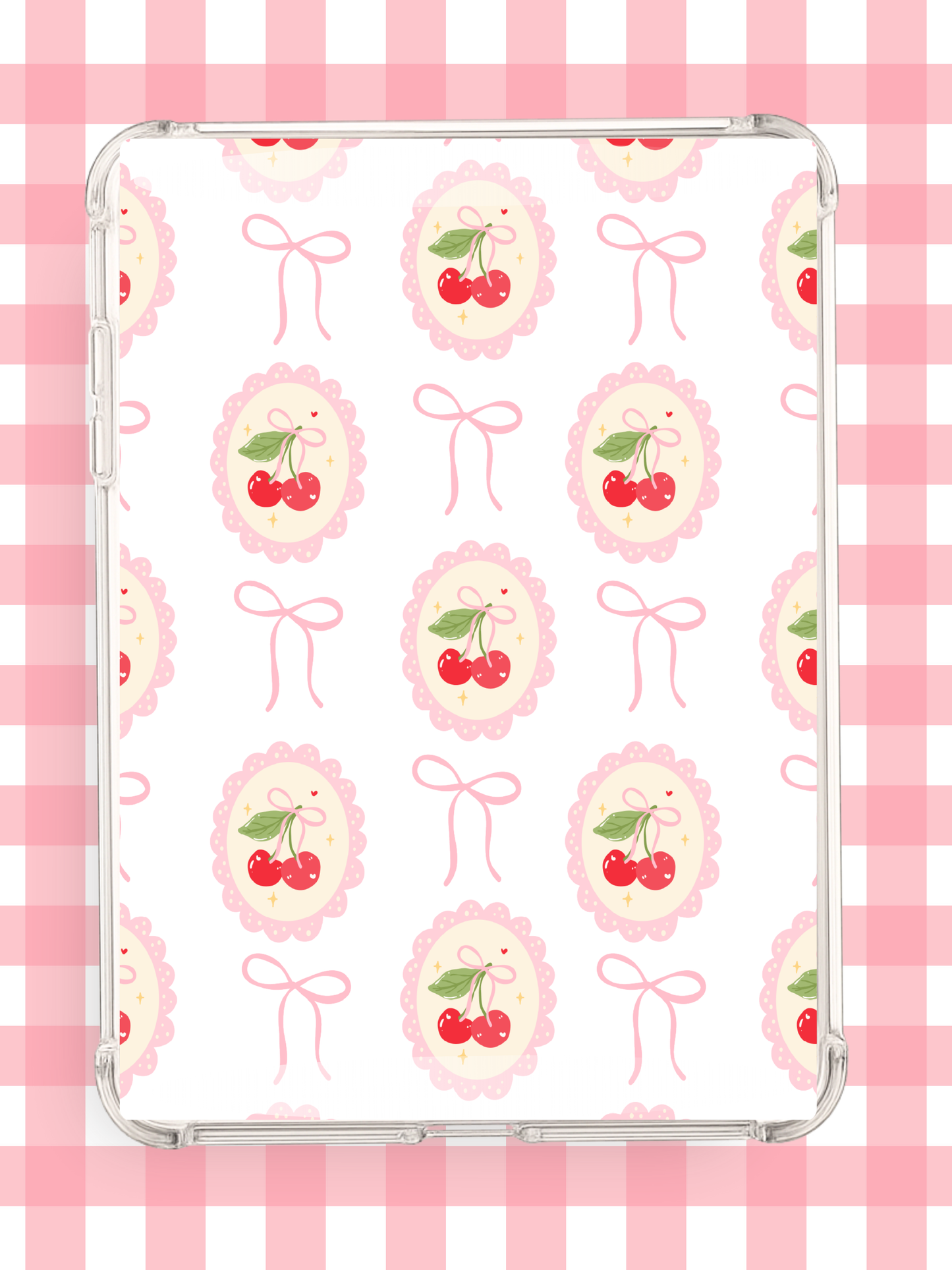Cherry Bow Kindle Insert | Pink Cute Kindle Insert
