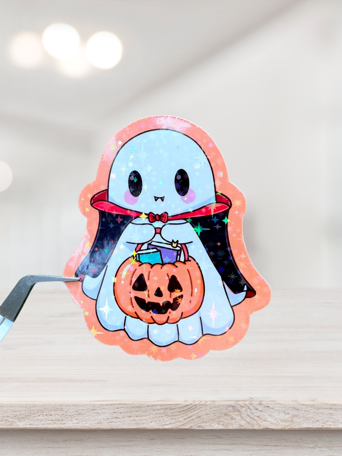 Vampire Ghost Pumpkin Sticker | Star Overlay