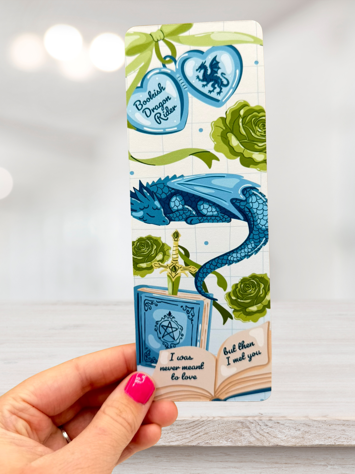 Bookish Dragon Rider Bookmark | Fantasy Romance Bookmark