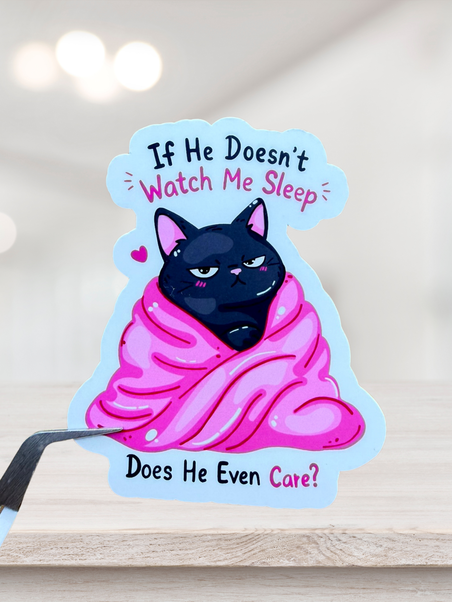 Watch Me Sleep Sticker | Dark Romance Cat