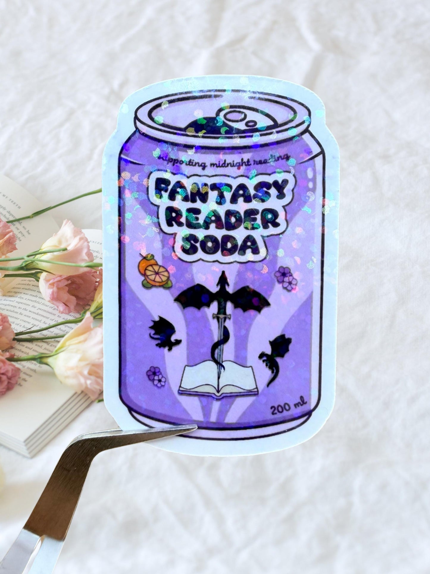Fantasy Reader Soda Sticker | Bookish Fantasy Sticker