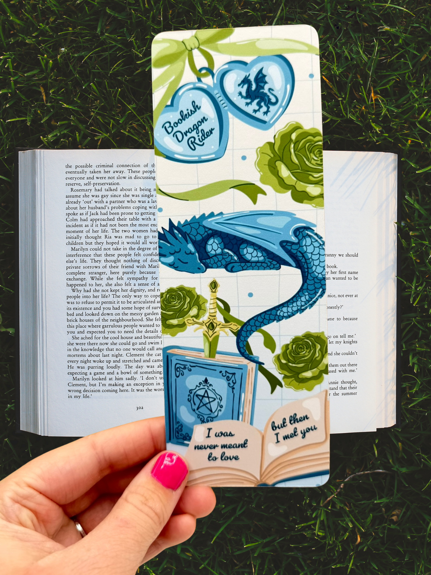 Bookish Dragon Rider Bookmark | Fantasy Romance Bookmark