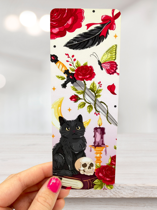 Gothic Cat Bookmark | Dark Academia Bookmark