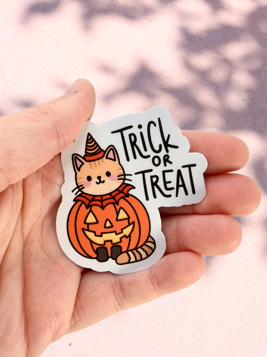 Trick or Treat Cat | Matte Sticker