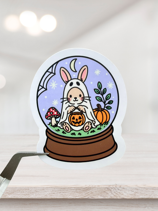 Bunny Pumpkin Globe | Matte Sticker