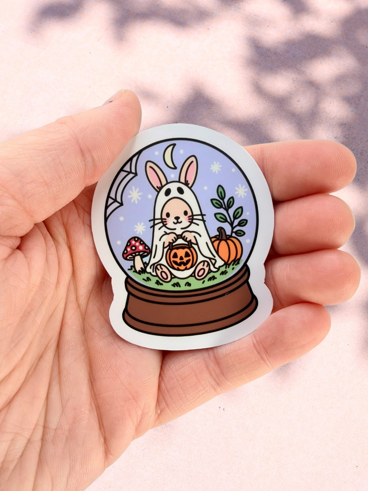 Bunny Pumpkin Globe | Matte Sticker