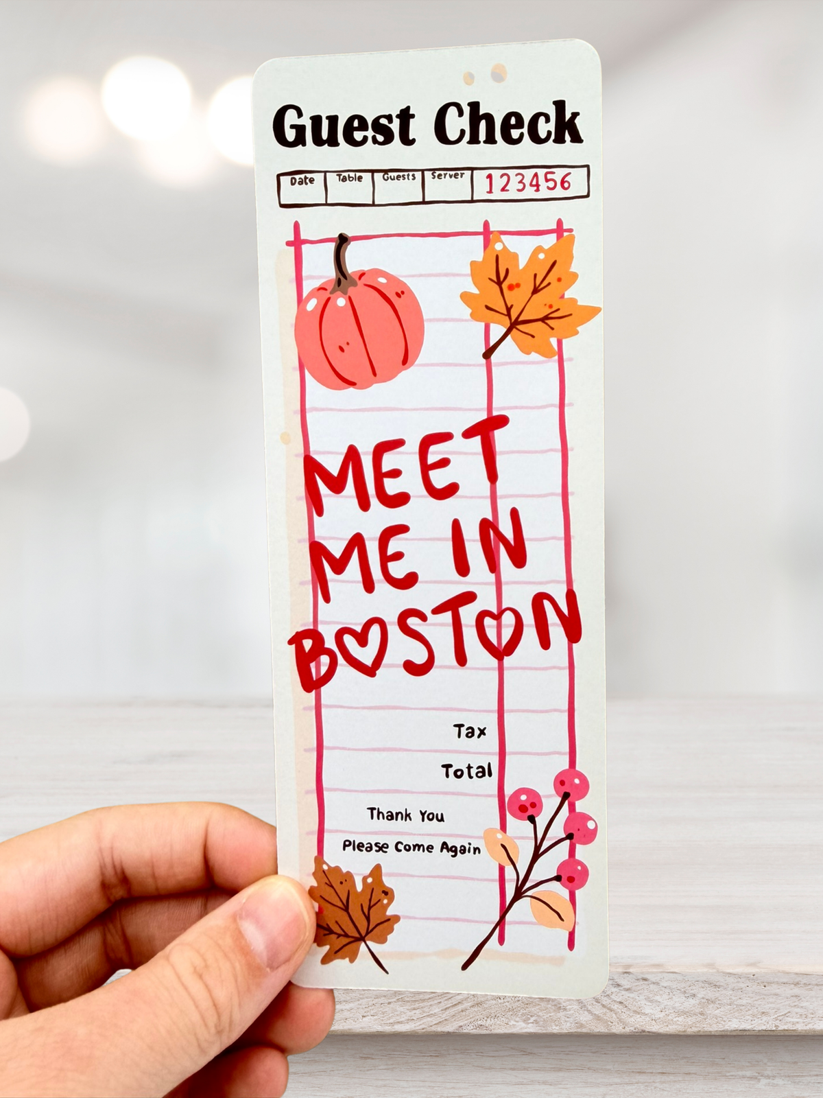 Meet Me in Boston | Autumn Bookmark