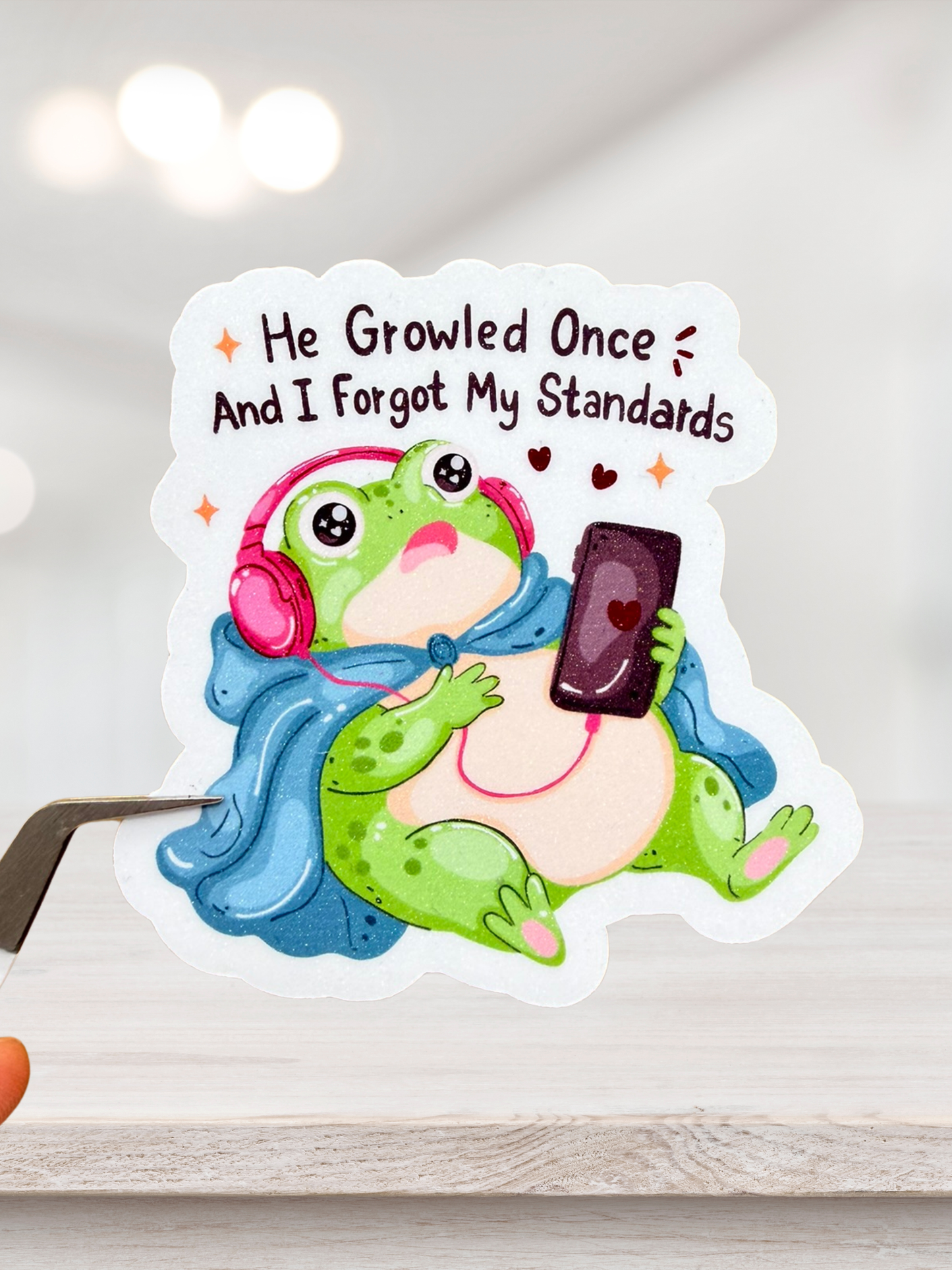 He Growled Once Frog | Fantasy Sticker