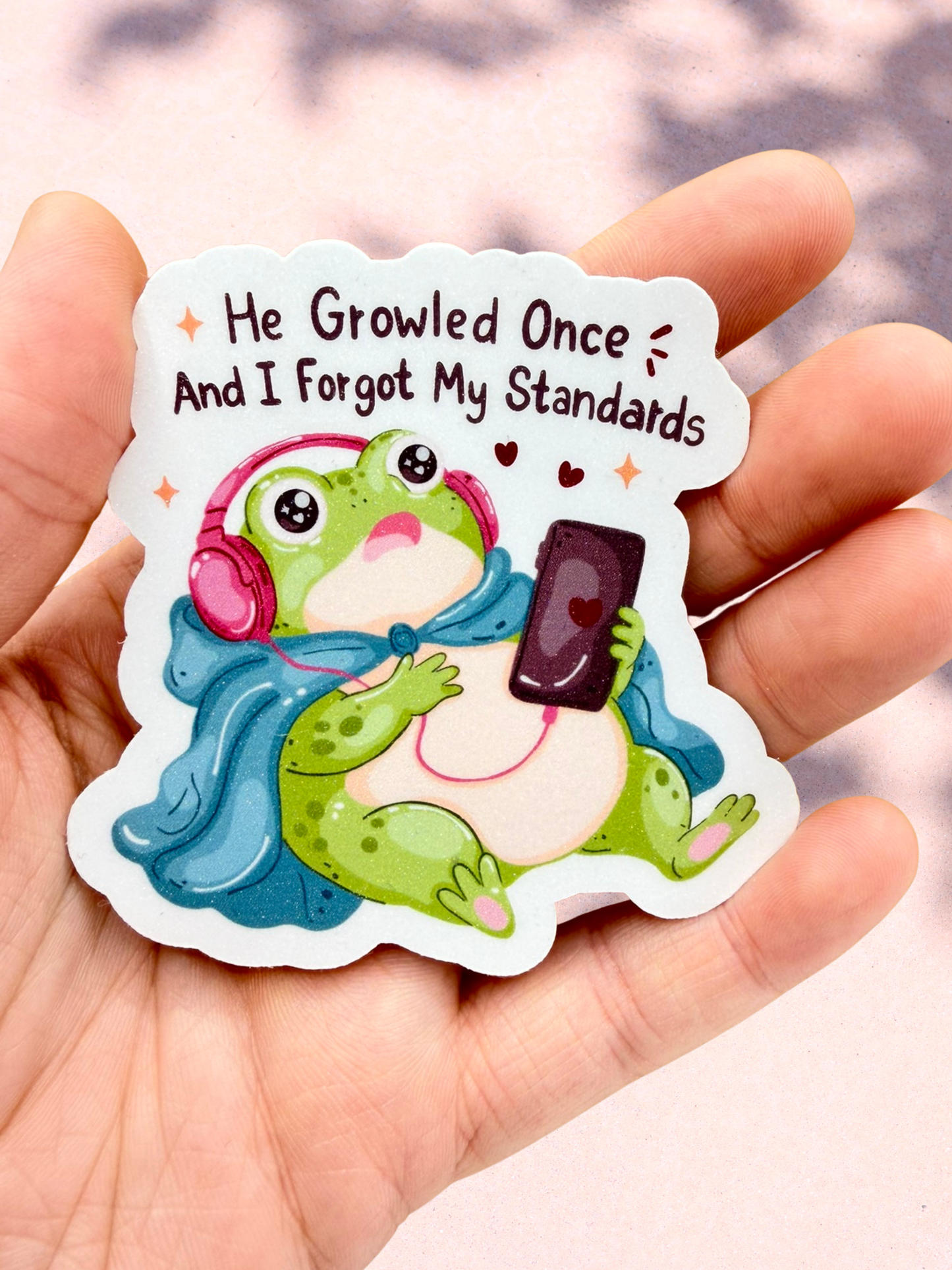 He Growled Once Frog | Fantasy Sticker