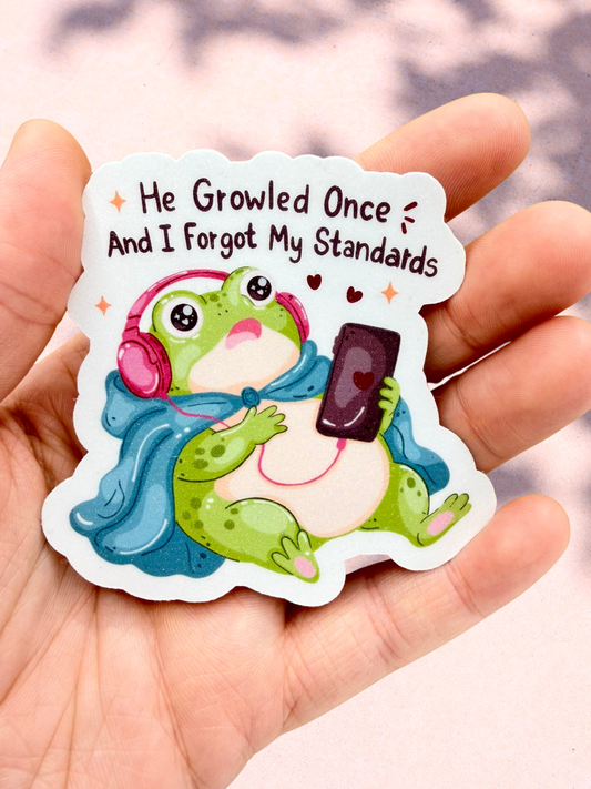 He Growled Once Frog | Fantasy Sticker