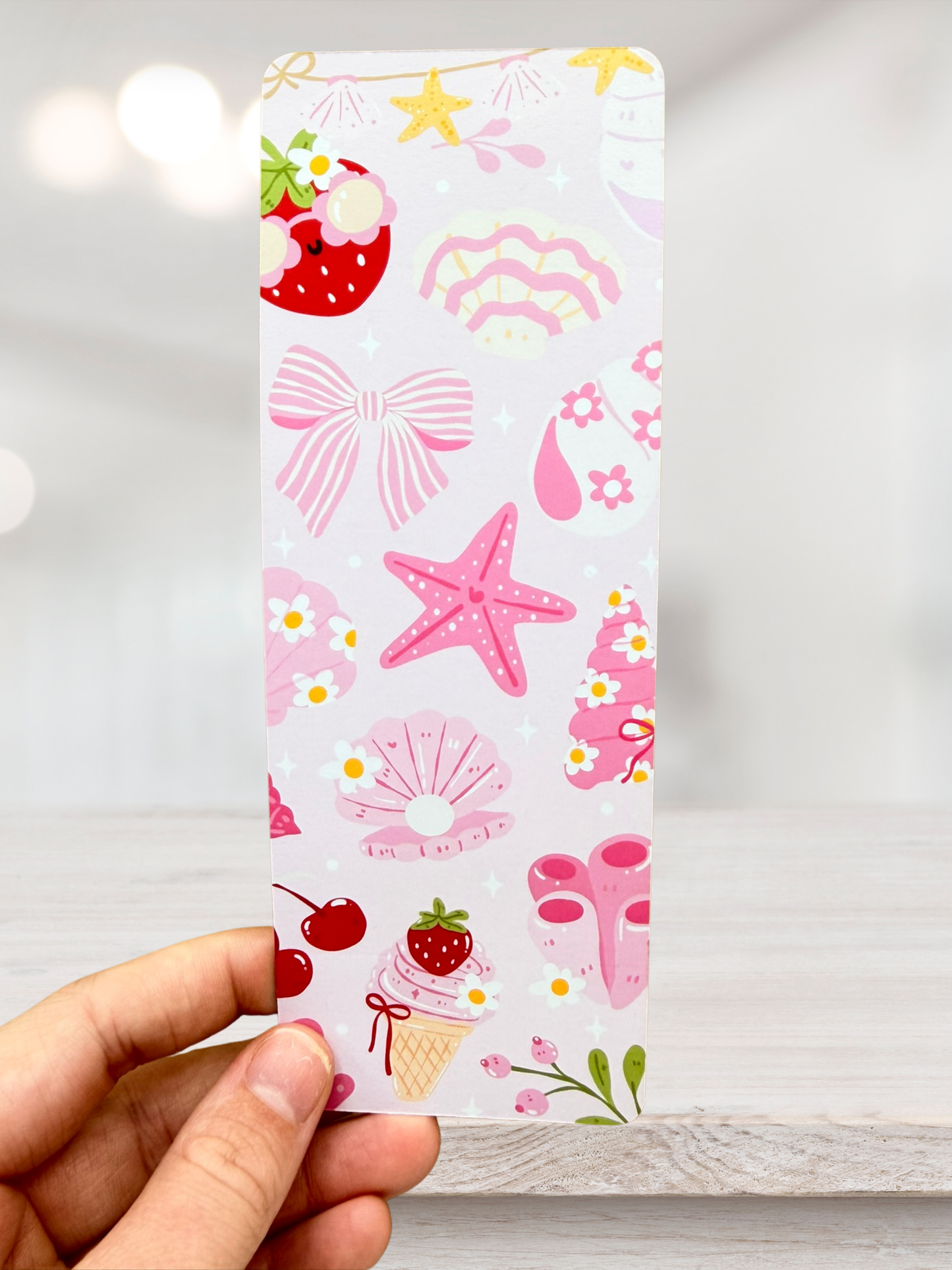Strawberry Summer Bookmark | Coastal Bookish Bookmark
